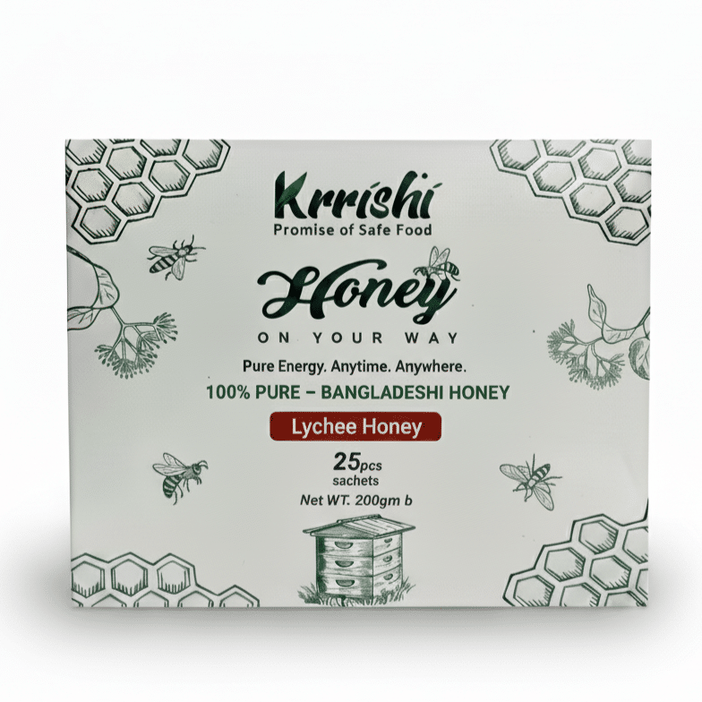 Gemini_Generated_Image_vn59o7vn59o7vn59 লিচু ফুলের মধু (Lychee Honey) - 25 Pcs Sachets - Image 1
